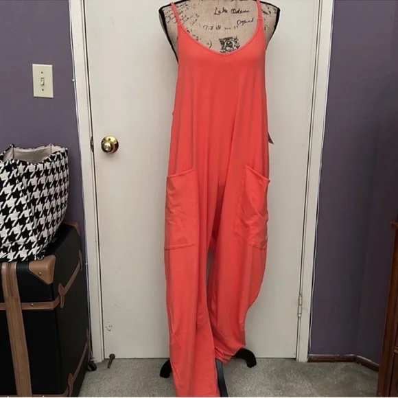 NWOT Free People Movement | Hot Shot Onesie In Mandarin Red | Small - Picture 7 of 15